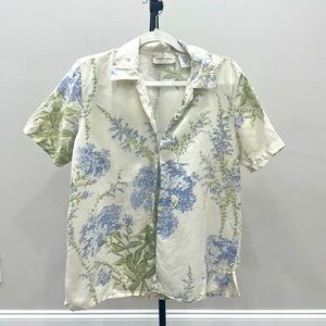 Lemon grass button floral shirt! never worn!
